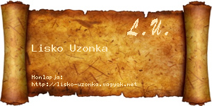 Lisko Uzonka névjegykártya